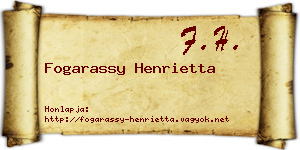 Fogarassy Henrietta névjegykártya