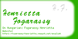 henrietta fogarassy business card